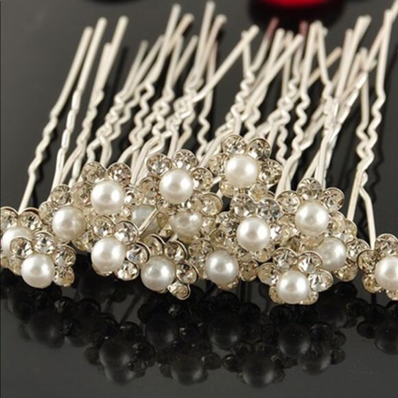 Accessories - Pearl and Rhinestone Hair Pins